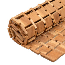 Load image into Gallery viewer, Handcrafted Geometric Natural Brown Teak Wood Mat from Bali - Forest's Cobblestone | NOVICA