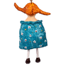 Load image into Gallery viewer, Hand-Painted Romantic Papier Mache In-Love-Girl Ornament - Bea | NOVICA