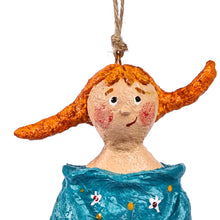 Load image into Gallery viewer, Hand-Painted Romantic Papier Mache In-Love-Girl Ornament - Bea | NOVICA