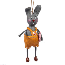 Load image into Gallery viewer, Hand-Painted Romantic Papier Mache Rabbit Ornament - Mister Rabbit | NOVICA