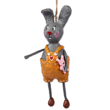Load image into Gallery viewer, Hand-Painted Romantic Papier Mache Rabbit Ornament - Mister Rabbit | NOVICA