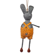 Load image into Gallery viewer, Hand-Painted Romantic Papier Mache Rabbit Ornament - Mister Rabbit | NOVICA