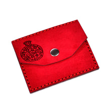 Load image into Gallery viewer, Pomegranate-Themed 100% Suede Card Holder in Red - Days of Passion | NOVICA