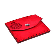 Load image into Gallery viewer, Pomegranate-Themed 100% Suede Card Holder in Red - Days of Passion | NOVICA