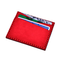 Load image into Gallery viewer, Pomegranate-Themed Red Suede Card Holder from Armenia - Romance Icon | NOVICA
