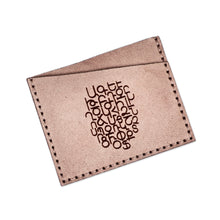 Load image into Gallery viewer, Armenian Alphabet-Themed Beige Suede Card Holder - Historic Icon | NOVICA