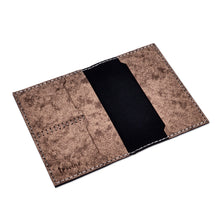 Load image into Gallery viewer, Floral Accented Brown 100% Suede Passport Holder - Emblem of Journey | NOVICA