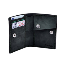 Load image into Gallery viewer, Dark Grey 100% Suede Wallet with Ancient Pictograph Details - Fortunate Heritage | NOVICA