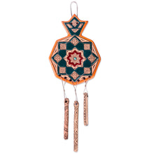 Load image into Gallery viewer, Traditional Teal and Yellow Ceramic Pomegranate Wall Decor - Starry Amulet | NOVICA