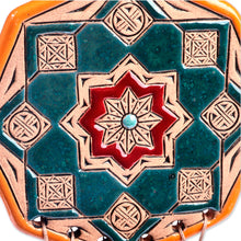 Load image into Gallery viewer, Traditional Teal and Yellow Ceramic Pomegranate Wall Decor - Starry Amulet | NOVICA
