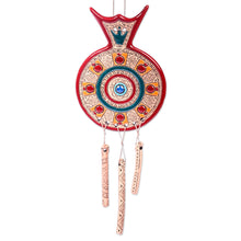 Load image into Gallery viewer, Hand-Painted Red and Teal Pomegranate Daghdhan Wall Decor - Passionate Luck | NOVICA