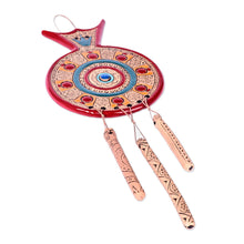 Load image into Gallery viewer, Hand-Painted Red and Teal Pomegranate Daghdhan Wall Decor - Passionate Luck | NOVICA