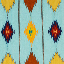 Load image into Gallery viewer, Handwoven Aquamarine and Marigold Zapotec Wool Rug (2x3) - Marigold Gems | NOVICA