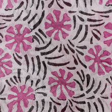 Load image into Gallery viewer, Handcrafted Block-Printed Floral Pink and White Cotton Scarf - Dulcet Passion | NOVICA