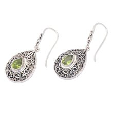 Load image into Gallery viewer, Traditional One-Carat Faceted Peridot Dangle Earrings - Regal Paradise in Green | NOVICA