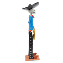 Load image into Gallery viewer, Handcrafted Traditional Skeleton Gentleman Ceramic Sculpture - The Bravest Catrin | NOVICA