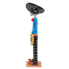 Load image into Gallery viewer, Handcrafted Traditional Skeleton Gentleman Ceramic Sculpture - The Bravest Catrin | NOVICA