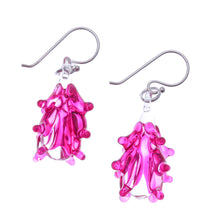 Load image into Gallery viewer, Tree-Inspired Handblown Glass Dangle Earrings in Fuchsia - Fuchsia Tree | NOVICA