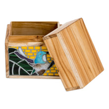 Load image into Gallery viewer, Handmade Hummingbird Mosaic Decorative Box in Vibrant Hues - Majestic Secrets | NOVICA