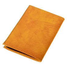 Load image into Gallery viewer, Chakana-Themed Orange Leather Passport Cover from Peru - Chakana Heritage | NOVICA