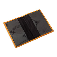 Load image into Gallery viewer, Chakana-Themed Orange Leather Passport Cover from Peru - Chakana Heritage | NOVICA