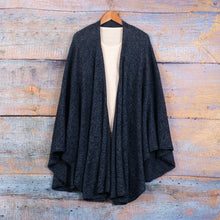 Load image into Gallery viewer, Textured Knit Alpaca Blend Ruana in Blue Shades from Peru - Sea Blue | NOVICA