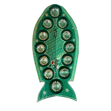 Load image into Gallery viewer, Foldable Fish-Shaped Batik Wood Mancala Board Game Set - Swimming Tilapia | NOVICA