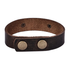 Load image into Gallery viewer, Men's Leather Bracelet with Hunting Petroglyph Brass Pendant - Wild Hunt | NOVICA