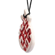 Load image into Gallery viewer, Hand-Painted Pomegranate-Shaped Ceramic Pendant Necklace - Pomegranate Bloom | NOVICA