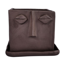 Load image into Gallery viewer, Handcrafted Whimsical Square Ceramic Vase with Plate - Square Faces | NOVICA