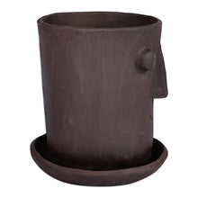 Load image into Gallery viewer, Handcrafted Whimsical Round Ceramic Vase with Plate - Round Faces | NOVICA