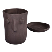 Load image into Gallery viewer, Handcrafted Whimsical Round Ceramic Vase with Plate - Round Faces | NOVICA