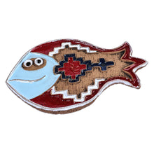 Load image into Gallery viewer, Hand-Painted Fish Ceramic Magnet with Armenian Motifs - Friendly Fish | NOVICA