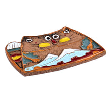 Load image into Gallery viewer, Armenian Hand-Painted Cat and Mount Ararat Ceramic Magnet - Mountain Kitties | NOVICA
