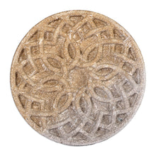 Load image into Gallery viewer, Hand-Carved Floral Round Felsite Stone Magnet - Blossoming Bonds | NOVICA
