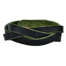 Load image into Gallery viewer, Braided Style Leather Strand Wristband Bracelet in Green - Braided Glam | NOVICA