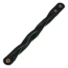 Load image into Gallery viewer, Braided Style Leather Strand Wristband Bracelet in Green - Braided Glam | NOVICA