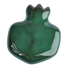 Load image into Gallery viewer, Armenian Hand-Painted Green Pomegranate Ceramic Magnet - Teal Pomegranate | NOVICA
