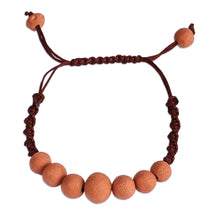 Load image into Gallery viewer, Terracotta Beaded Macrame Pendant Bracelet from Armenia - Natural Spell | NOVICA