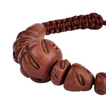 Load image into Gallery viewer, Painted Ceramic Beaded Pendant Bracelet with Macrame Cord - Breathtaking Brown | NOVICA