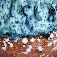 Load image into Gallery viewer, Handcrafted Blue and Brown Ceramic Cup and Saucer - Blue Coffee Breeze | NOVICA