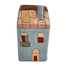 Load image into Gallery viewer, Hand-Painted House-Themed Ceramic Napkin Holder from Armenia - Sensations of Home | NOVICA