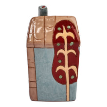Load image into Gallery viewer, Hand-Painted House-Themed Ceramic Napkin Holder from Armenia - Sensations of Home | NOVICA