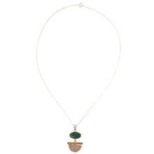 Load image into Gallery viewer, Modern 18k Gold-Plated Natural Chrysocolla Pendant Necklace - Hypnotic Calm | NOVICA