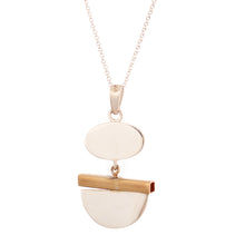 Load image into Gallery viewer, Modern 18k Gold-Plated Natural Chrysocolla Pendant Necklace - Hypnotic Calm | NOVICA