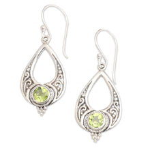 Load image into Gallery viewer, Polished 1-Carat Natural Peridot Drop-Shaped Dangle Earrings - Green Realm | NOVICA