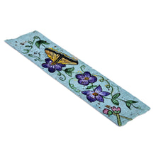 Load image into Gallery viewer, Painted Flower and Butterfly-Themed Recycled Paper Bookmark - Butterfly Petals | NOVICA