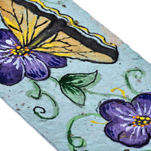 Load image into Gallery viewer, Painted Flower and Butterfly-Themed Recycled Paper Bookmark - Butterfly Petals | NOVICA
