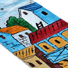 Load image into Gallery viewer, Hand-Painted Cityscape-Themed Recycled Paper Bookmark - Colorful Cityscape | NOVICA