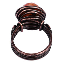 Load image into Gallery viewer, Antiqued Copper and Natural Citrine Single Stone Ring - Radiant Core | NOVICA
